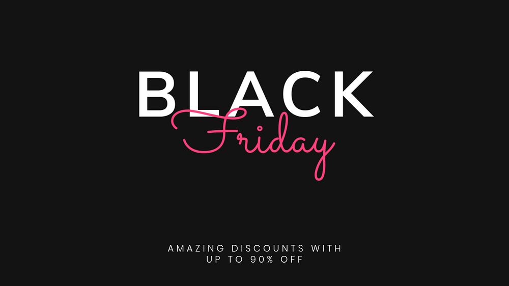 Black Friday blog banner template, pink design, editable text