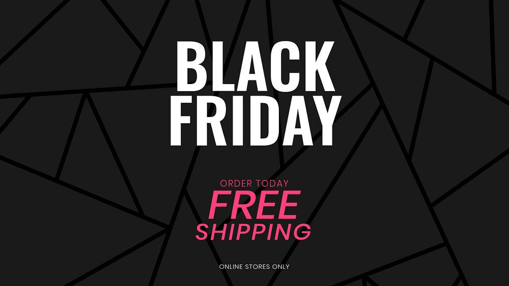 Black Friday blog banner template, pink design, editable text