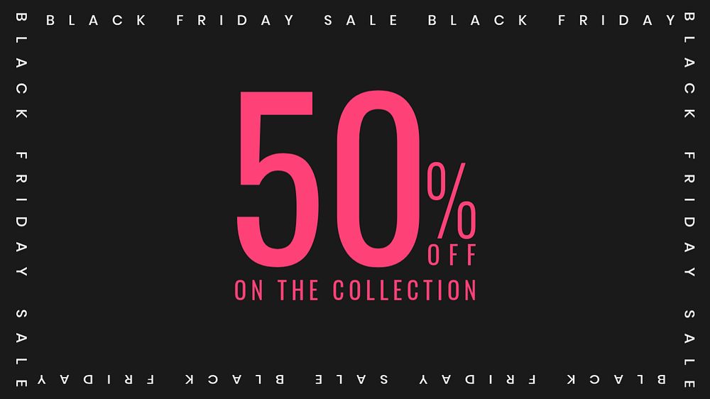 50% off presentation slide template, pink design, editable text