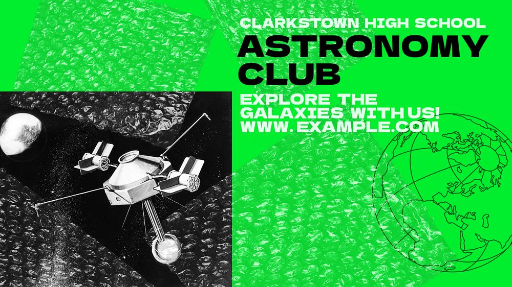 Astronomy club blog banner template, editable design