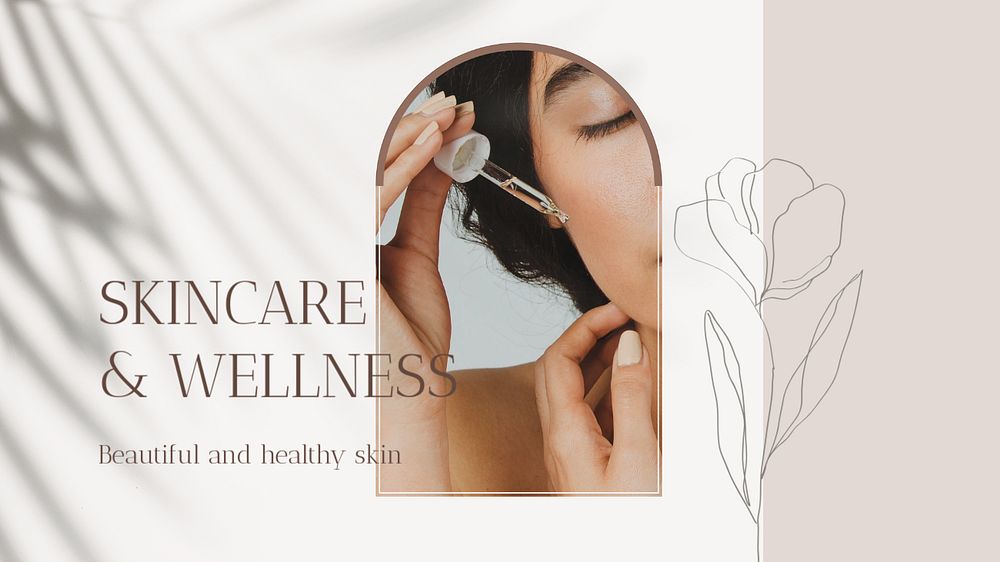 Skincare Facebook cover template, customizable for small business 