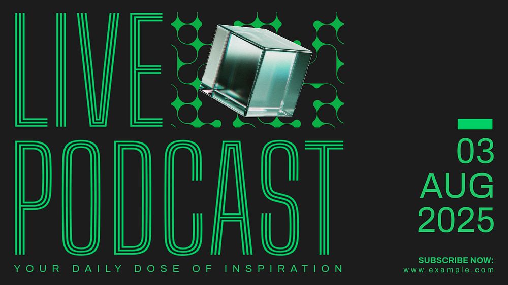 Live podcast blog banner template, editable design 