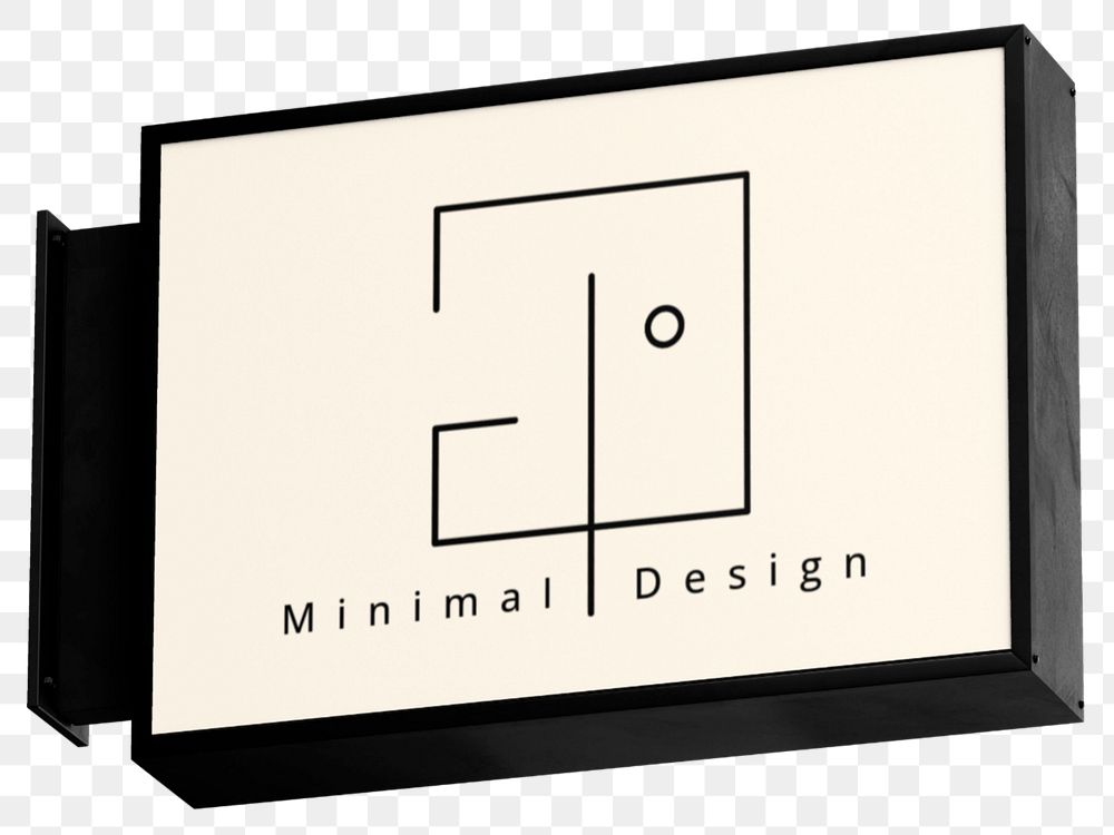 3D wall sign mockup element, customizable business branding