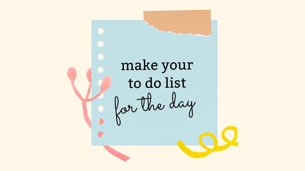 Wellness blog banner template, self love, sticky note design 