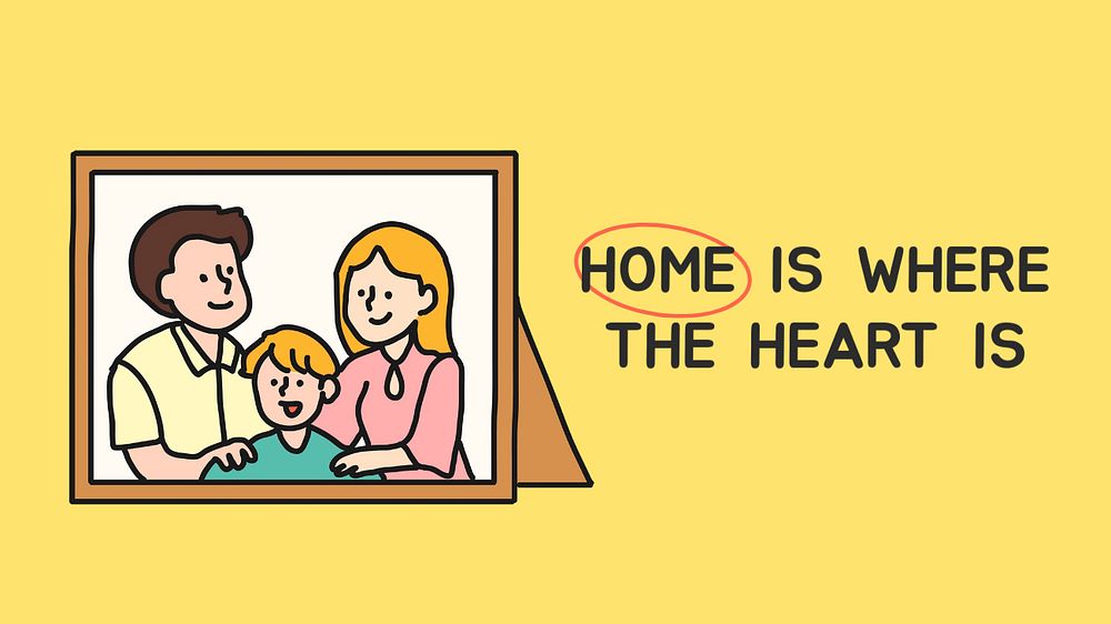 Family blog banner template, home is where the heart is