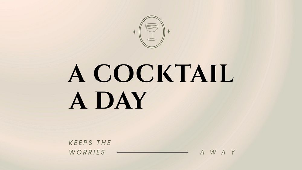 Cocktail quote blog banner template, editable design