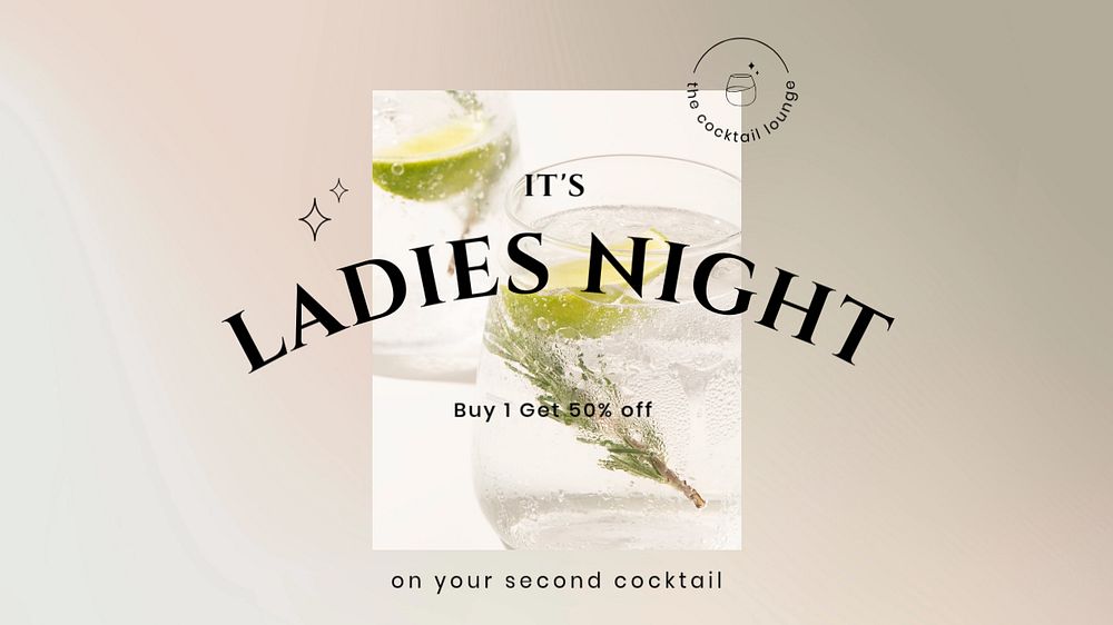 Ladies night blog banner template, editable design