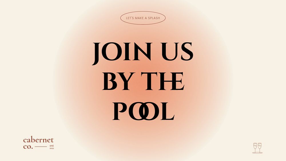 Pool party blog banner template, editable design