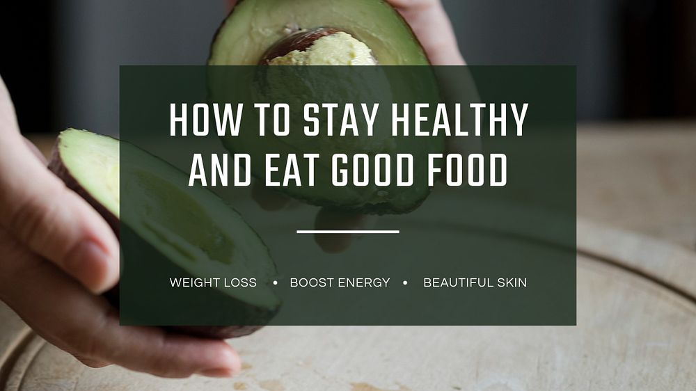 Healthy eating blog banner template, editable design