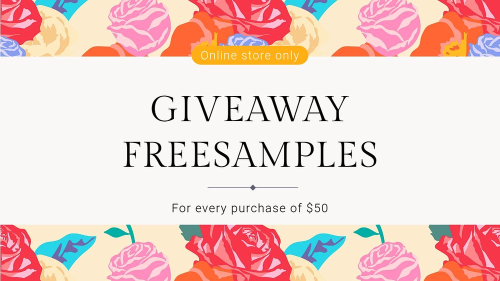 Giveaway blog banner template, editable text