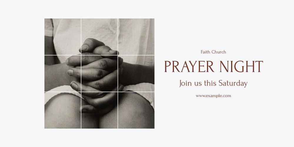 Prayer night  Twitter ad template, editable text