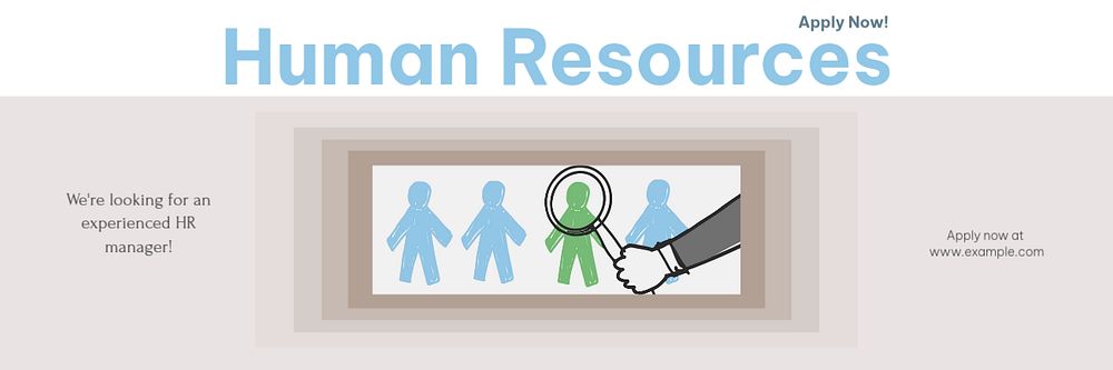 Human resources  email header template, editable text