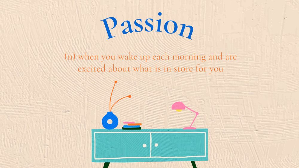 Passion definition blog banner template, interior illustration