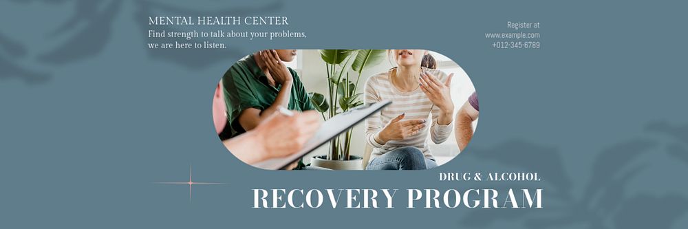 Recovery program  email header template, editable text