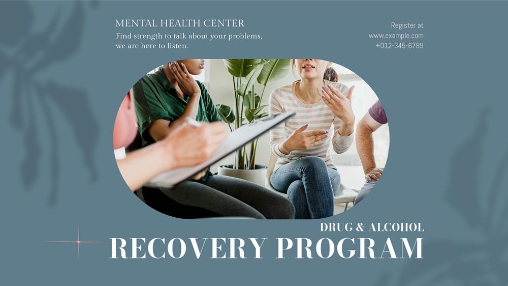 Recovery program  blog banner template, editable text