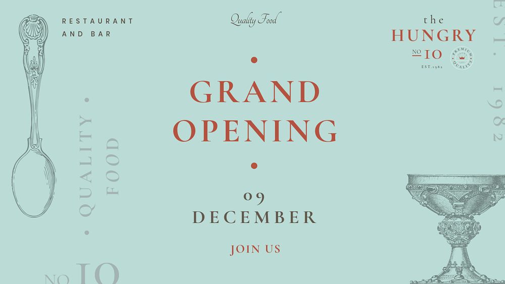 Grand opening  blog banner template, editable text