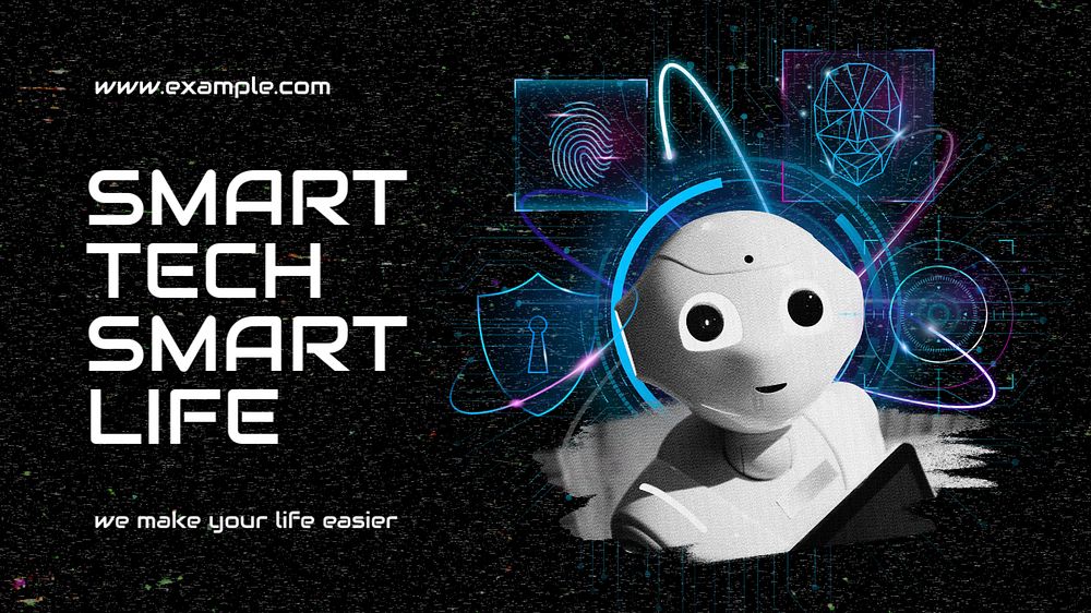 Smart technology Facebook cover template, retro future design