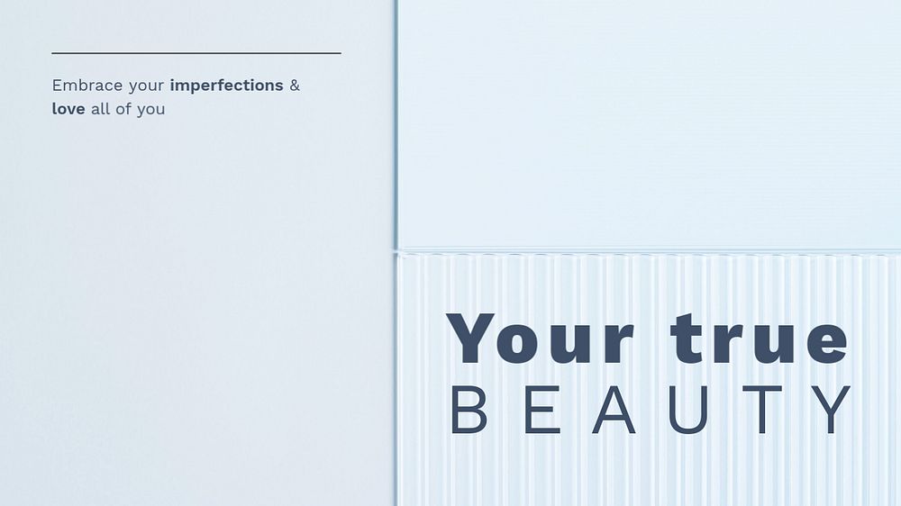 True beauty blog banner template, editable textured glass design