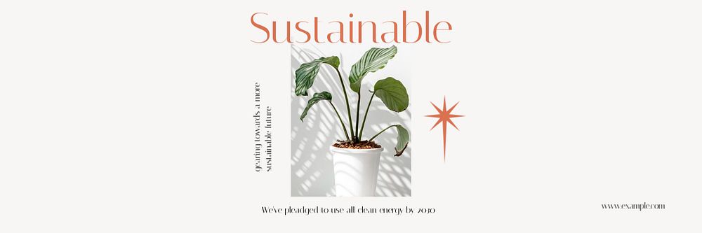 Sustainable future  email header template, editable text