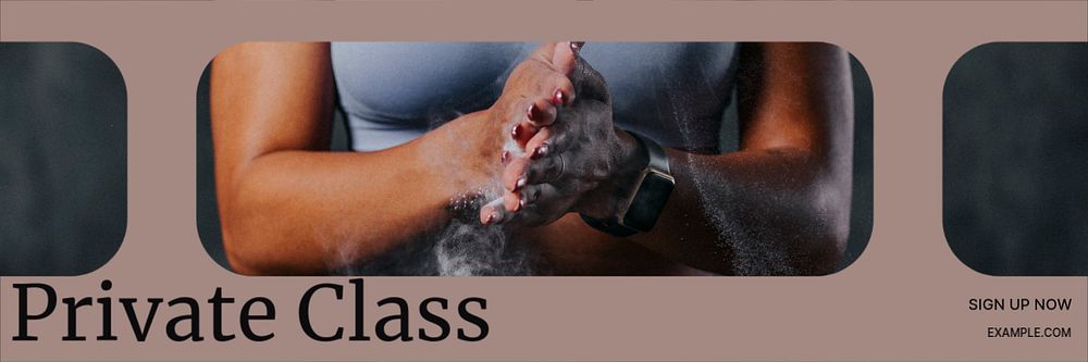 Fitness private class  Twitter header template, editable text