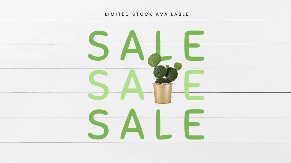 Shop sale blog banner template, plant store design