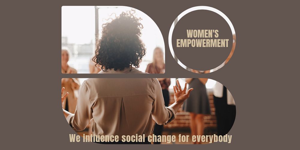 Women's empowerment  Twitter ad template, editable text