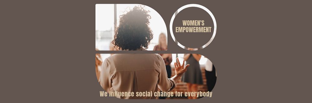 Women's empowerment  Twitter header template, editable text