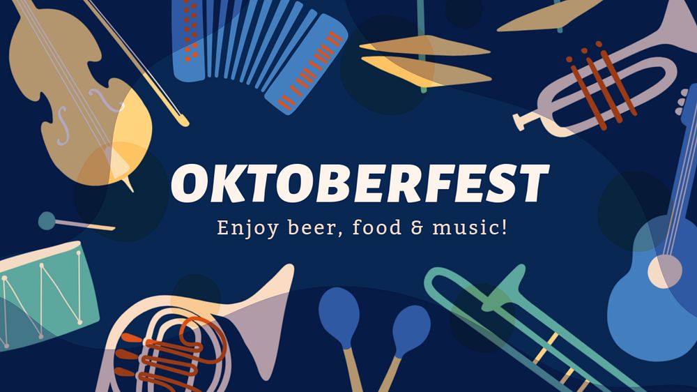 Oktoberfest Facebook cover template, editable design