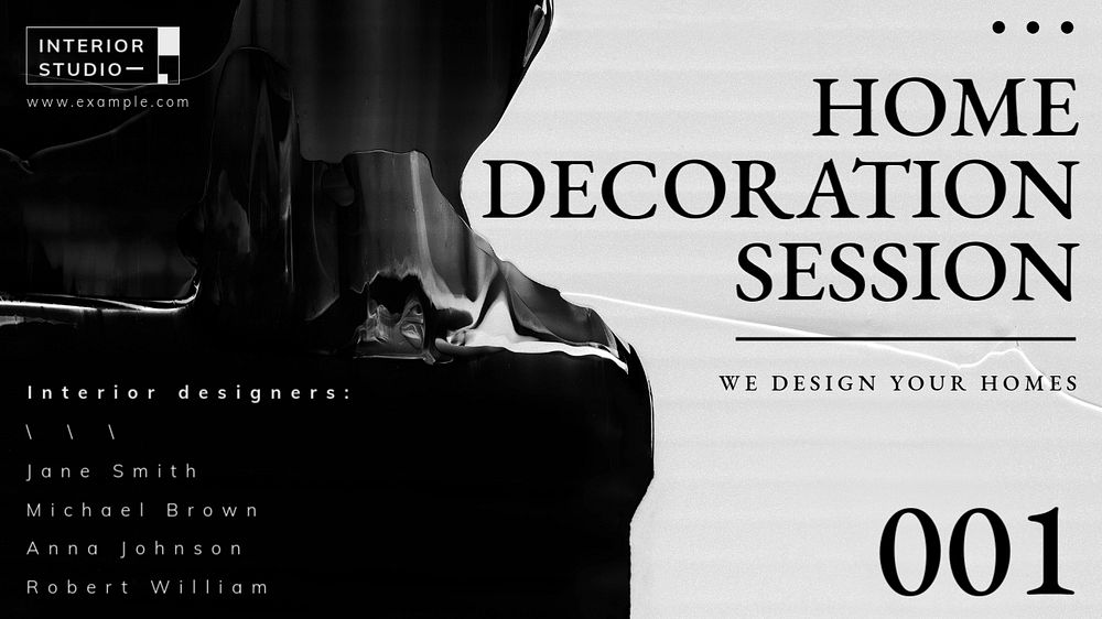 Interior design Facebook cover template, editable text