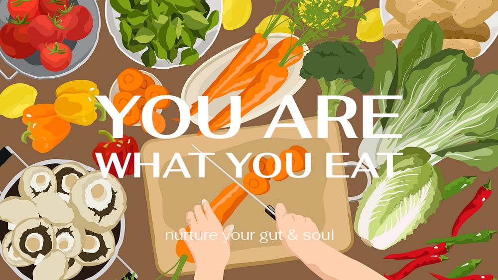 Vegetarian food Facebook cover template, aesthetic illustration