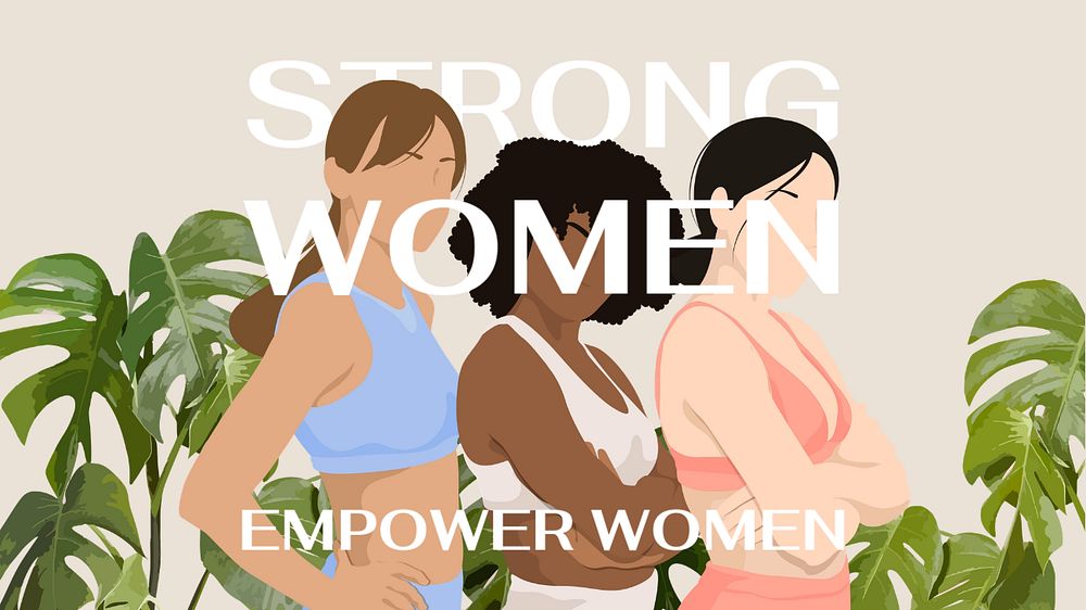 Strong women Facebook cover template, aesthetic diversity illustration