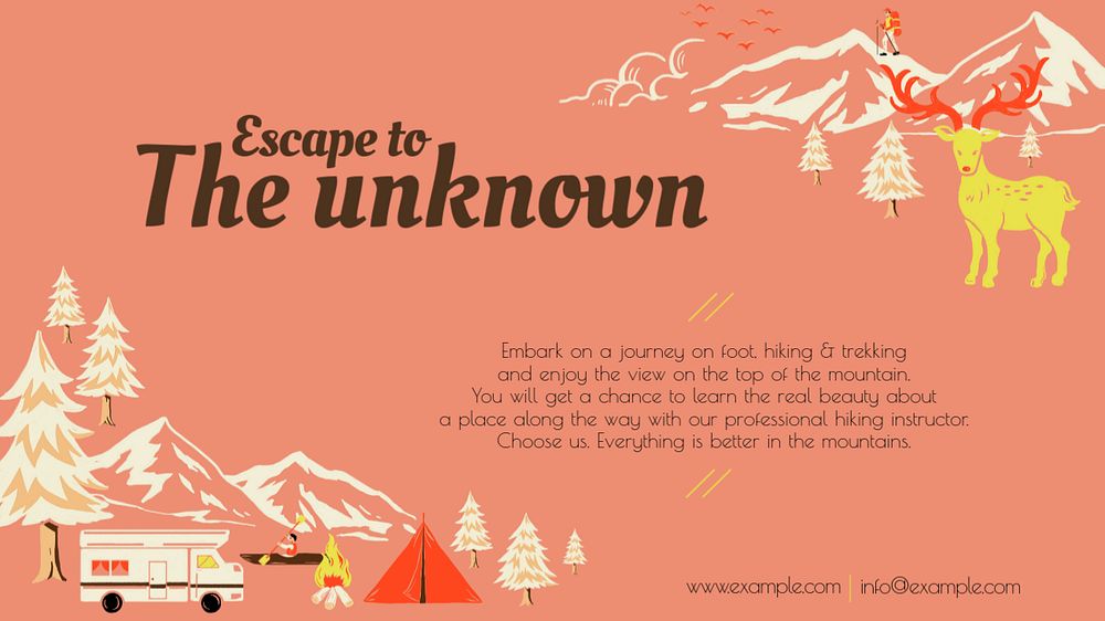 Outdoor camping blog banner template, editable text