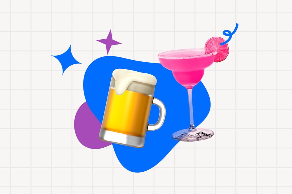 Alcohol drinks, colorful customizable remix design