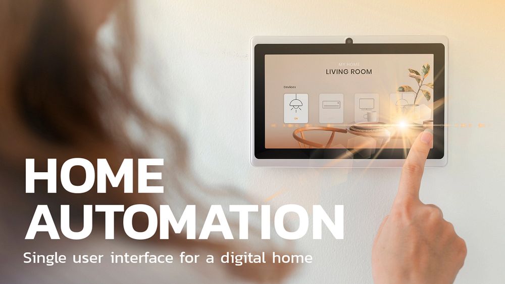 Home automation blog banner template, editable technology design