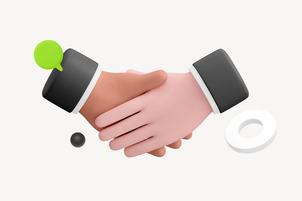 Businessman shaking hands, editable 3D remix