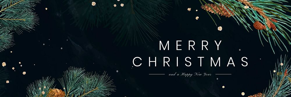 Christmas Twitter header template, editable text