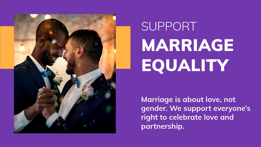 Marriage equality blog banner template, LGBTQ campaign ad