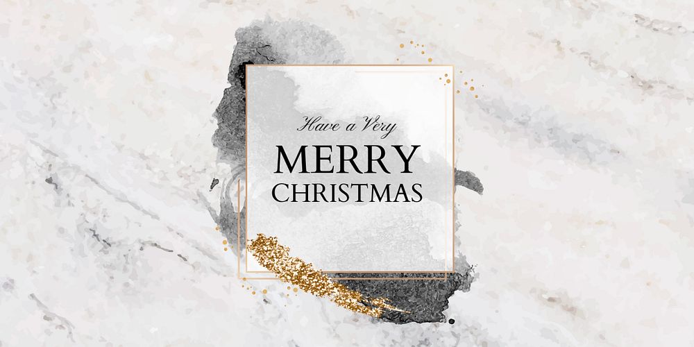 Merry Christmas Twitter header template, editable text