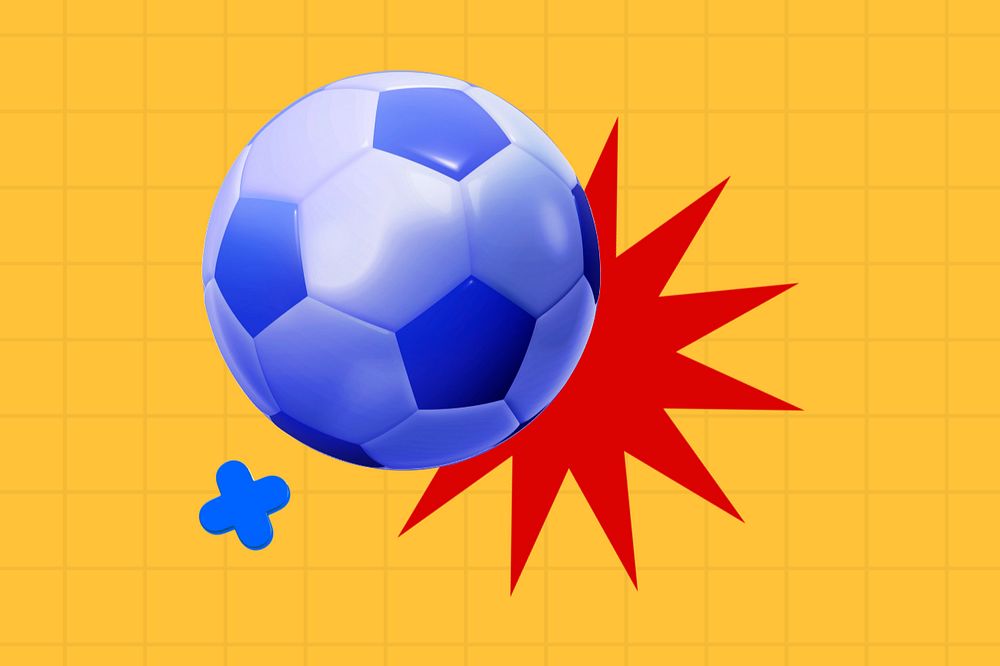 Football, colorful 3d editable design