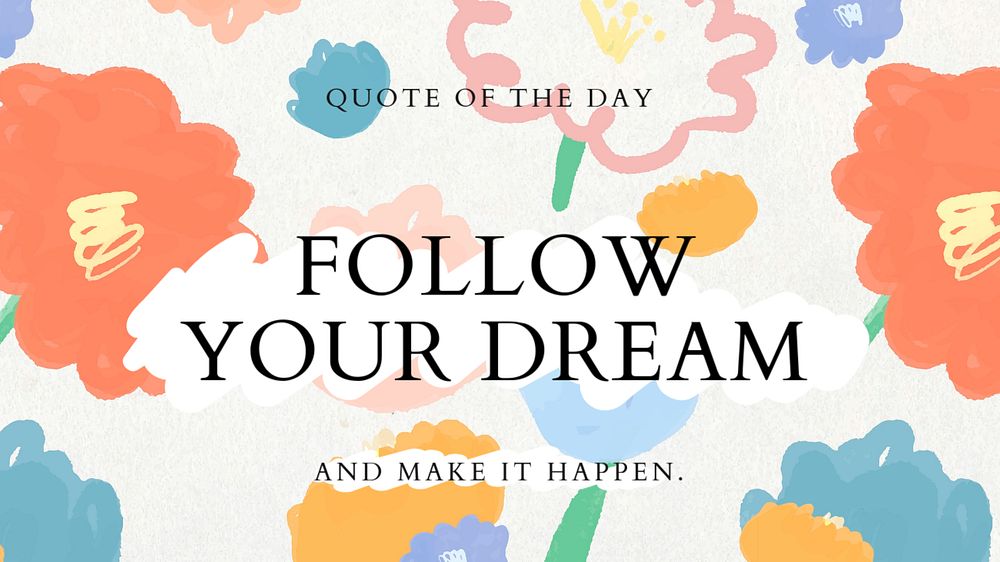 Dream quote blog banner template, editable floral design