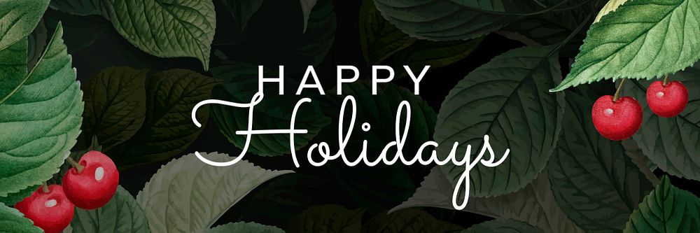 Happy holiday Twitter header template, editable text