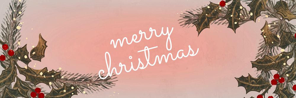 Christmas greetings Twitter header template, editable text