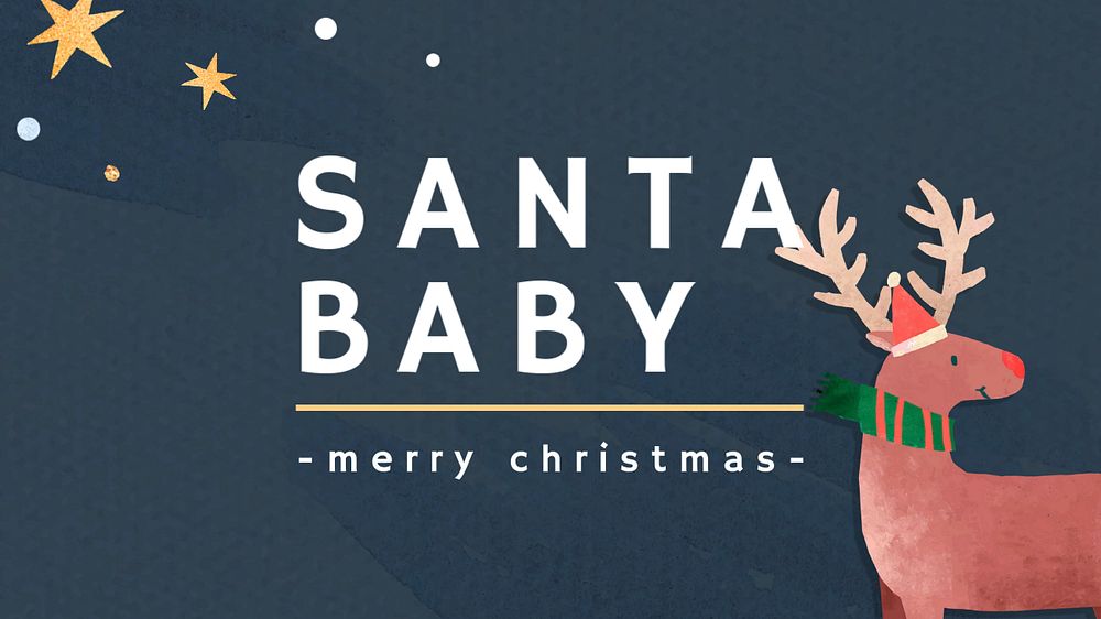 Merry Christmas Facebook cover template, editable design 