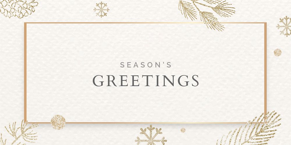 Season's greetings Twitter header template, editable text