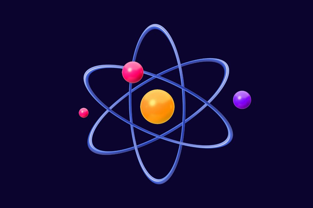 Atomic science, colorful 3d editable design