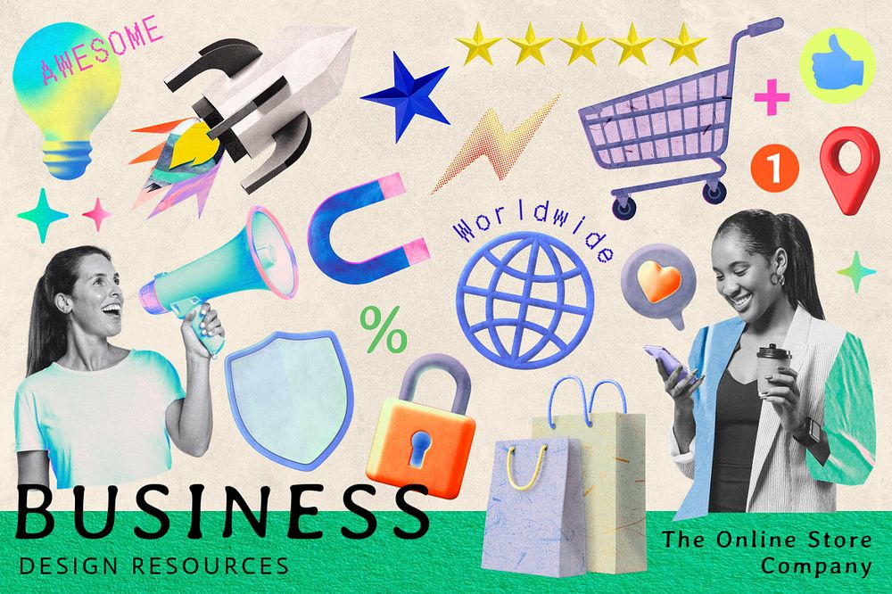 E-commerce business design element set 