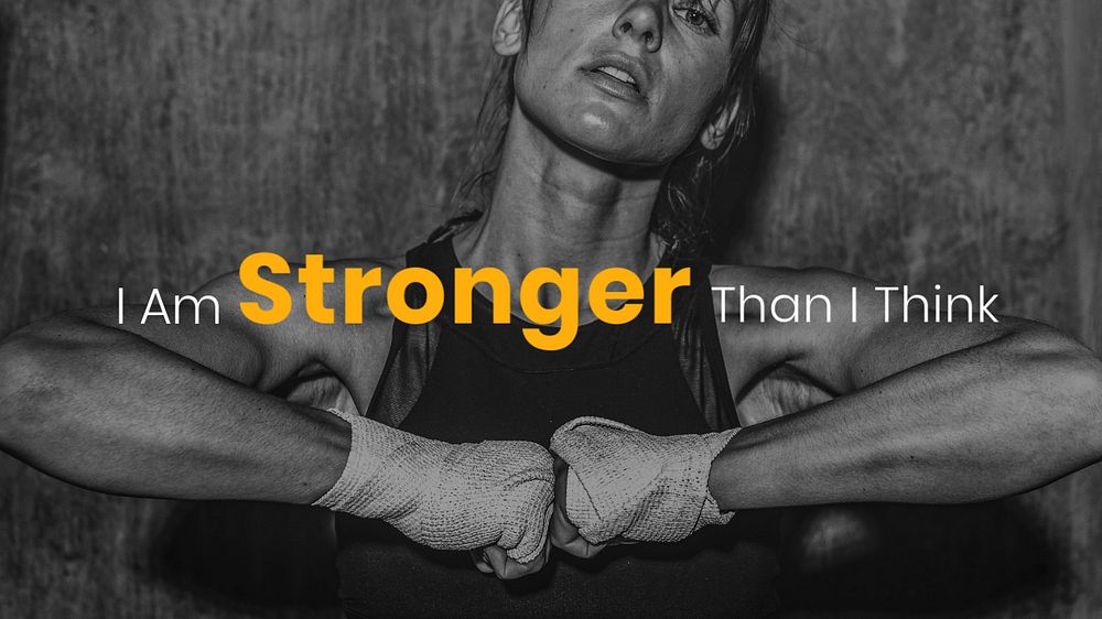 Strong woman blog banner template, editable sportive design