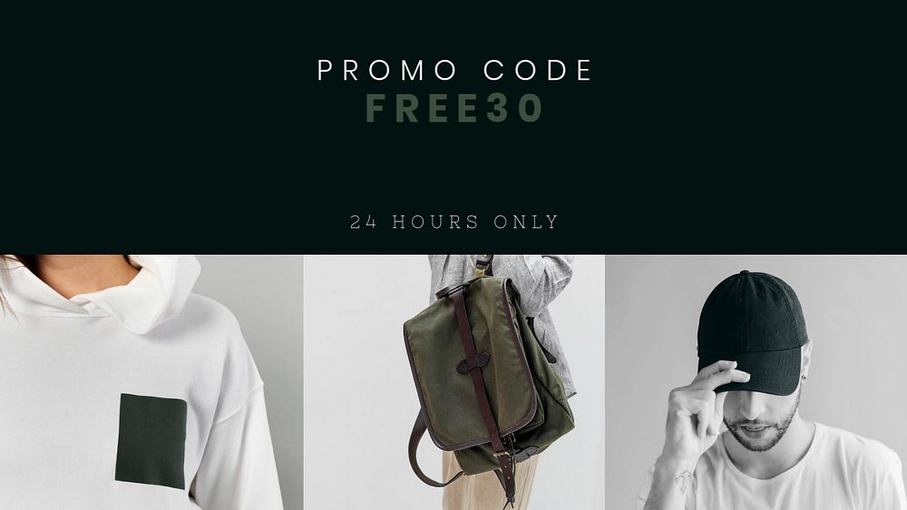 Promo code blog banner template, editable design