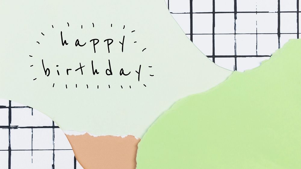 Happy birthday blog banner template, paper collage design