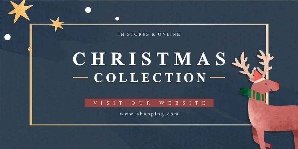 Christmas collection Twitter header template, editable text